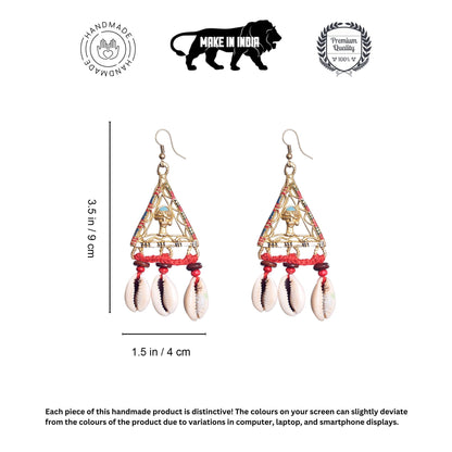 Geometric Elegance: Triangular Brass Conch Earrings