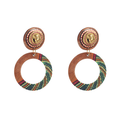 Life's Circle Handcrafted Earrings (Green)