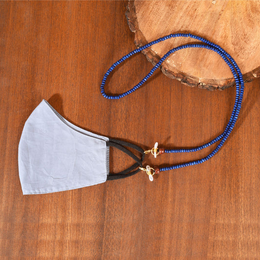 Cobalt Handcrafted Beaded Mask/Eyewear String