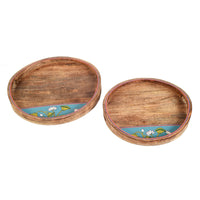 Pichhwai Leela Round Serving Tray (Set of 2)