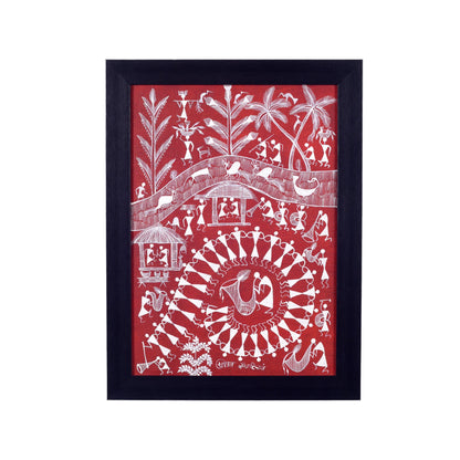 Warli Culture Handcrafted Warli Painting (12x0.5x16)
