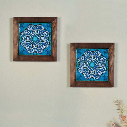 Blue Daisy Handcrafted Wall Art Panel / Trivets