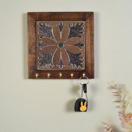Brown Orchid Handcrafted Key Holder Panel