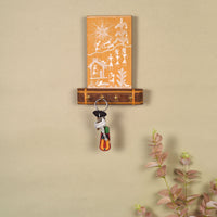 Warli Melody Key Holder In Yellow (6x2.5x8)