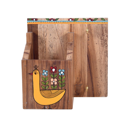 Birds Of Paradise Wooden Pen Stand (7x4.5x7