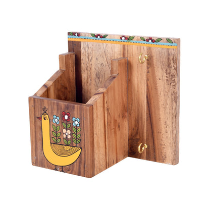 Birds Of Paradise Wooden Pen Stand (7x4.5x7