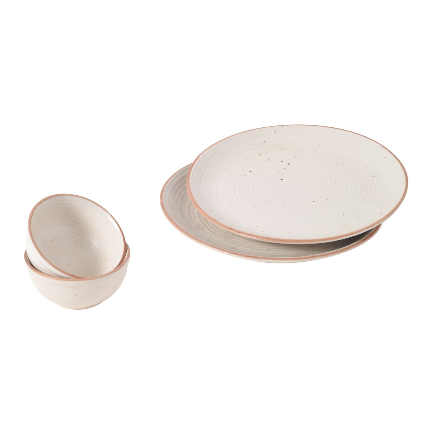 Elysian White Dinner Plates (Set of 2) Plates and 2 Bowls (p-10x10x1, b-4.2x4.2x2