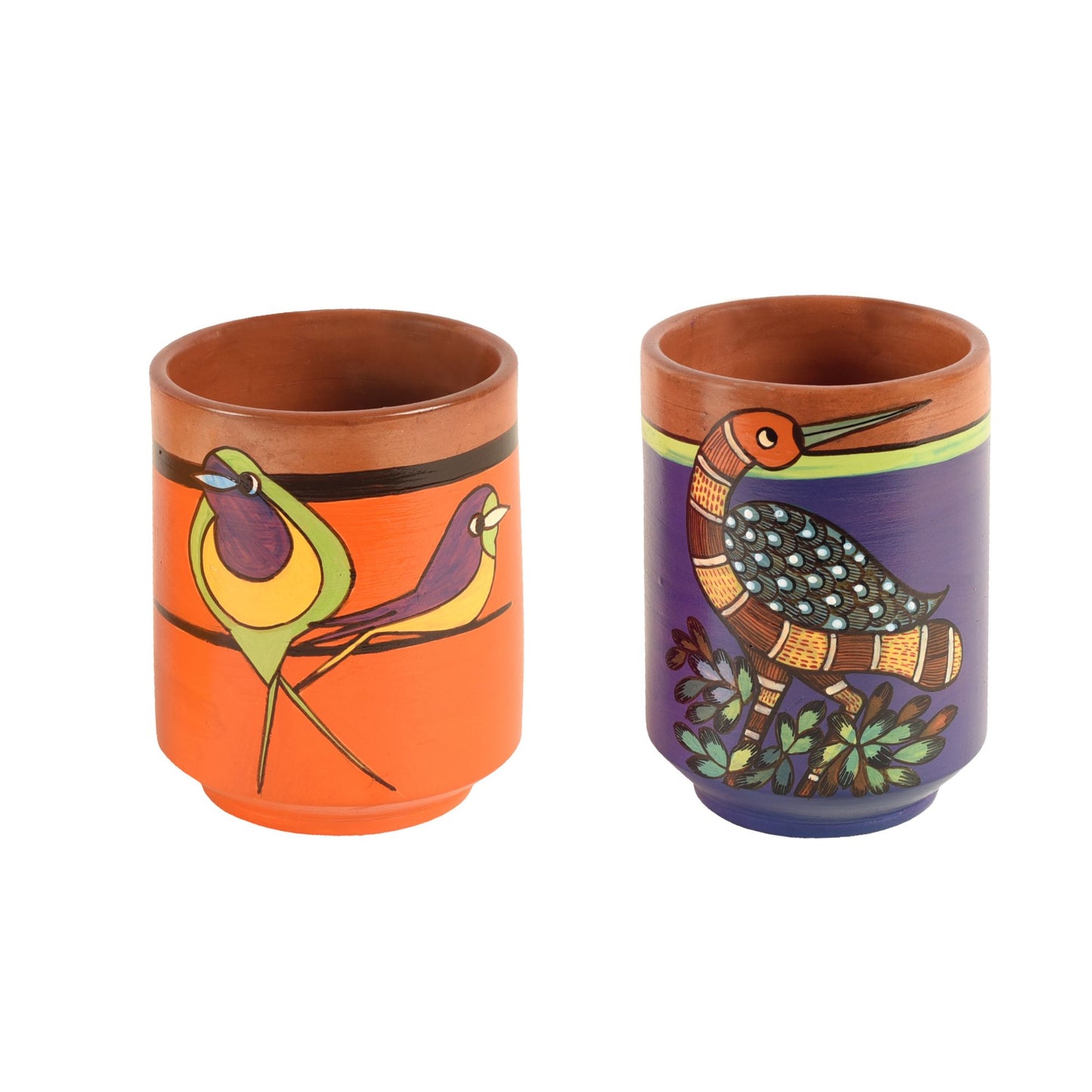 Chirpings Birds Terracotta Mugs Set of