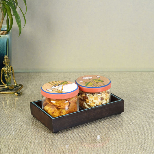 Pichhwai Leela Snacks Sotrage Jars (Set of 2)