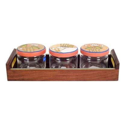 Pichhwai Leela Snacks Sotrage Jars (Set of 3