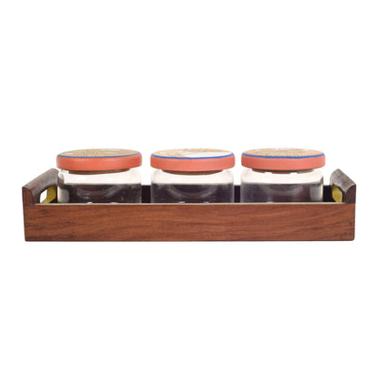 Pichhwai Leela Snacks Sotrage Jars (Set of 3