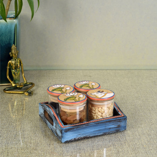 Pickkwai Nuts Storage Jars (Set of 4) and Tray