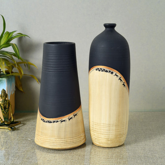 Midnight's Secret Large Vases (Set of 2) (5x5x9.6 , 4x4x11.5)