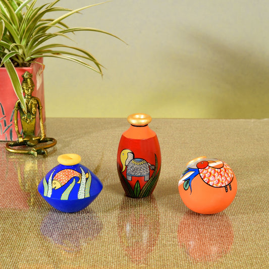 Miniature Animals Terracotta Vase (Set of 3)