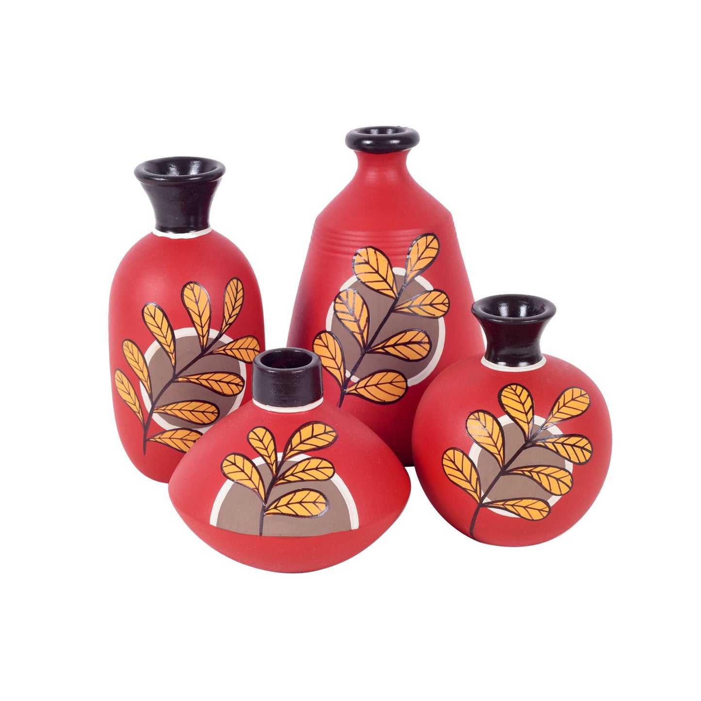 Scarlet Garden Quartet Terracotta Vase (Set of 4) (4x4x5)