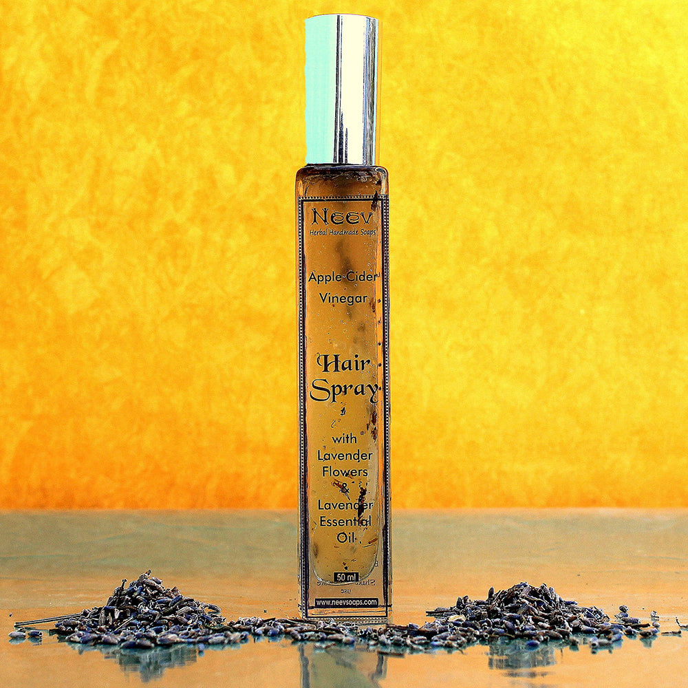 Natural Handmade Apple Cider Vinegar Hair Spray with Lavender Flowers & Lavender Essential Oil