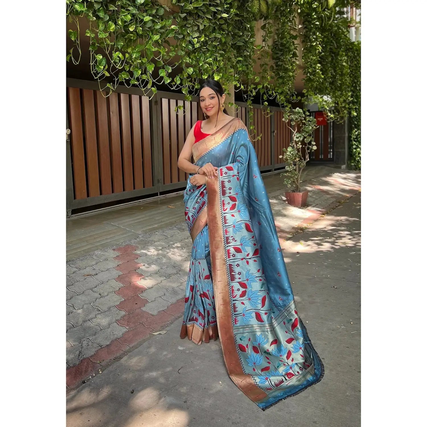 Light blue saree