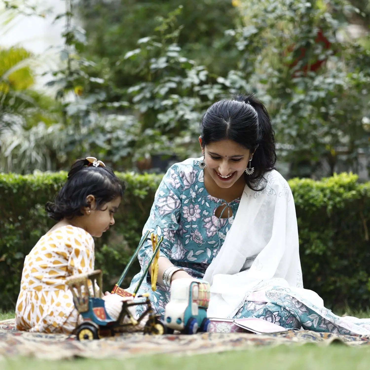Mother and child playing