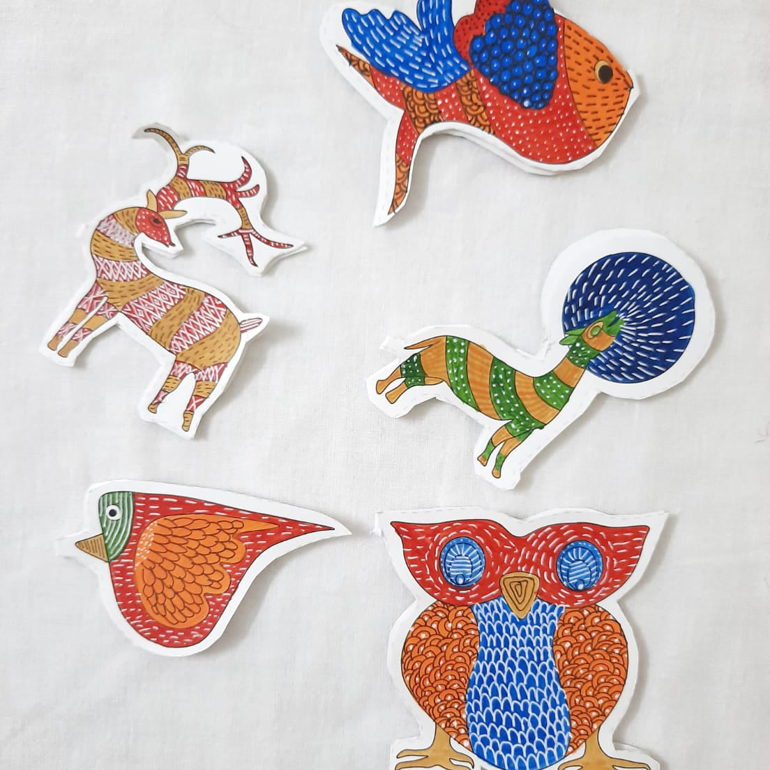 DIY Paper Christmas Ornaments kit with Gond painting