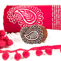 DIY Block print your own Dupatta kit Pink paisley