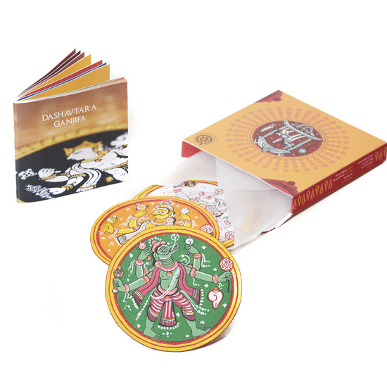 GANJIFA Hand painted Dashavtar Cards Abridged Set/5 S