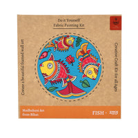 DIY Wall Art Fabric Painting kit Madhubani Fish माच्छ