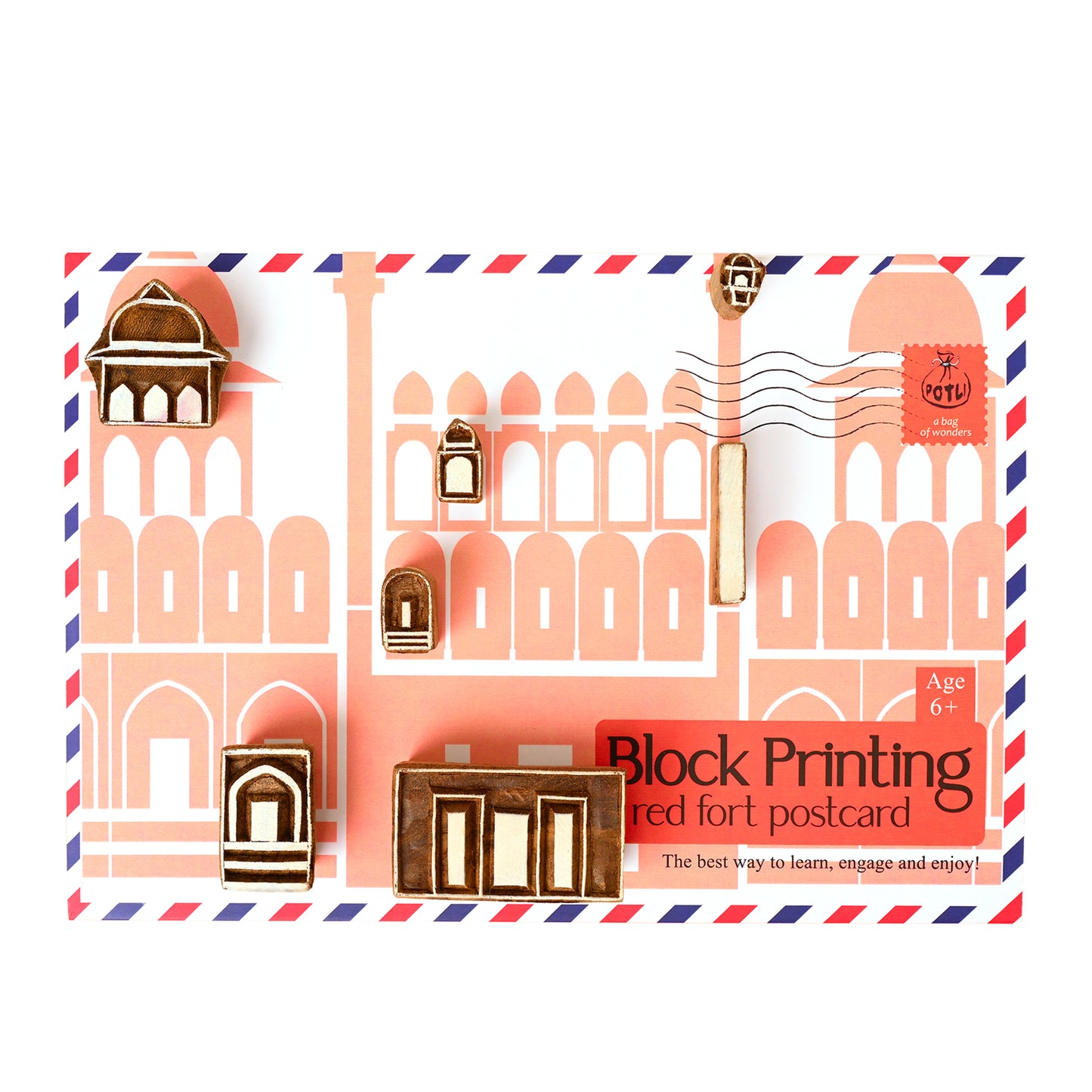 DIY Wooden Block Printing Craft kit Monuments of india Red Fort