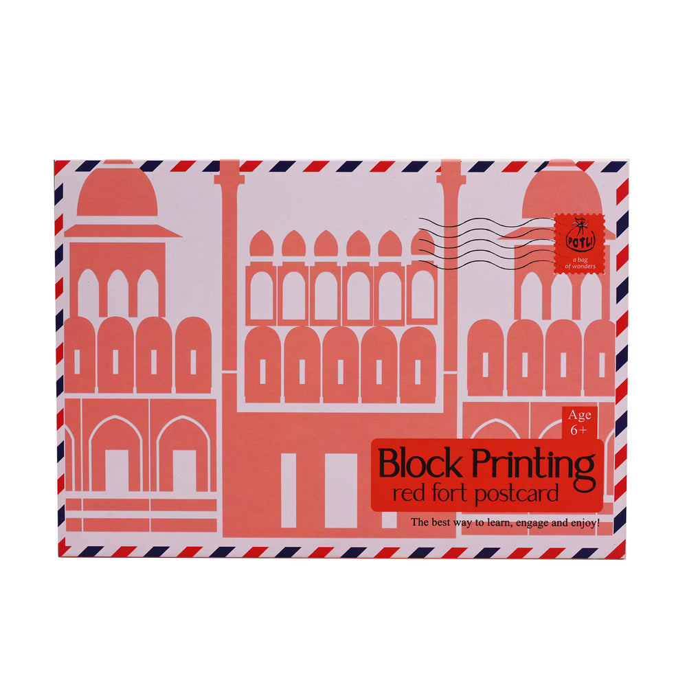 DIY Wooden Block Printing Craft kit Monuments of india Red Fort