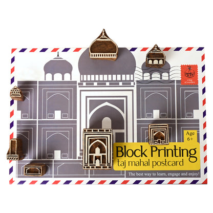 DIY Wooden Block Printing Craft kit Monuments of india Taj Mahal