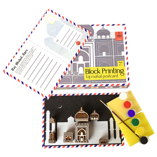 DIY Wooden Block Printing Craft kit Monuments of india Taj Mahal