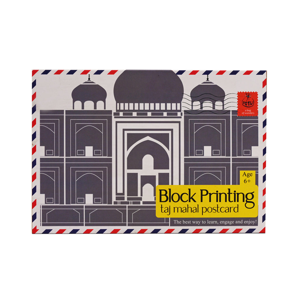 DIY Wooden Block Printing Craft kit Monuments of india Taj Mahal