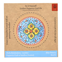 DIY Wall Art Fabric Painting kit Blue Pottery pattern Blue 5