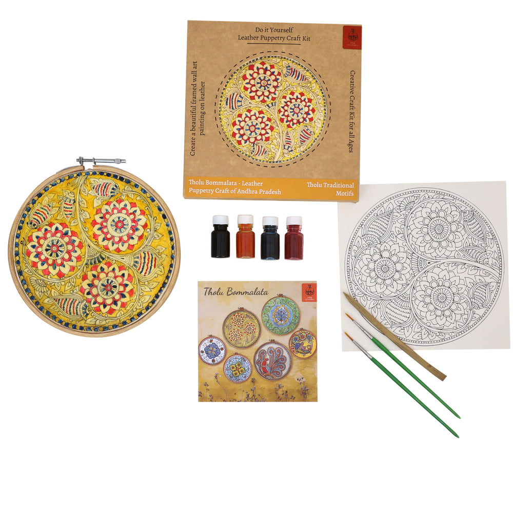 DIY Wall Art Tholu Painting kit Traditional Kalamkari 8"