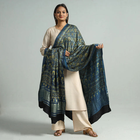 Ajrakh Block Prints Dupatta