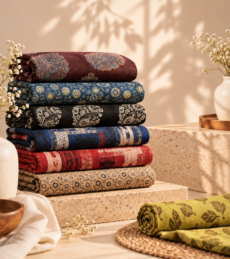 Ajrakh Cotton Fabrics