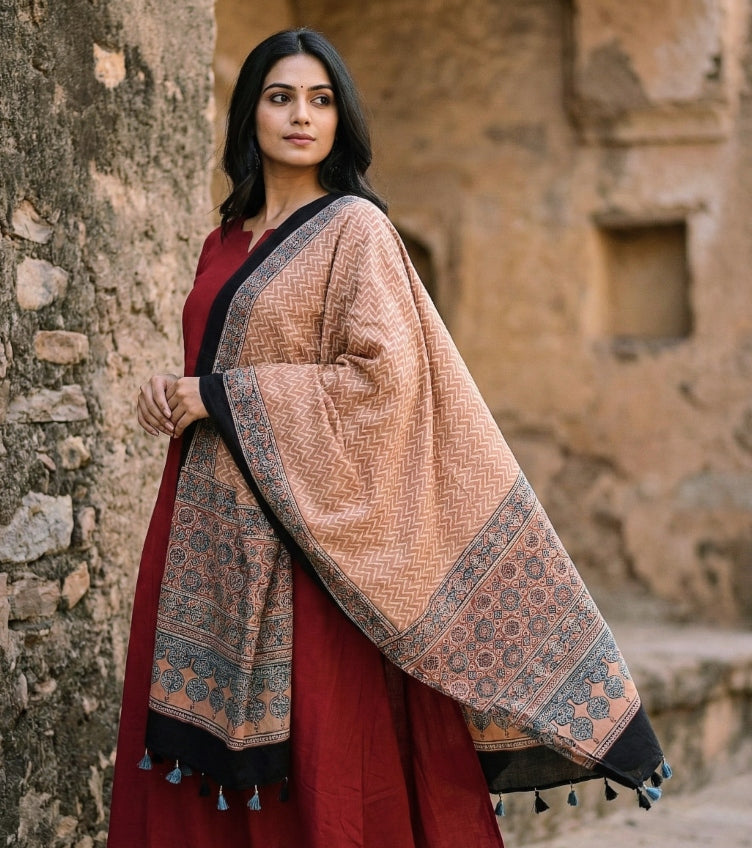Ajrakh Print Dupattas