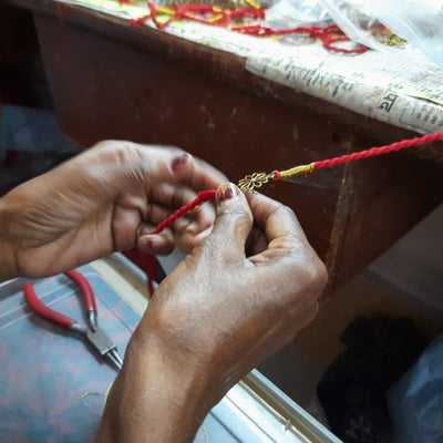 Artisan Making Rakhi 