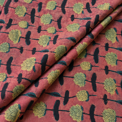 Pomegranate Peel Hand Block Print Cotton Fabric 06