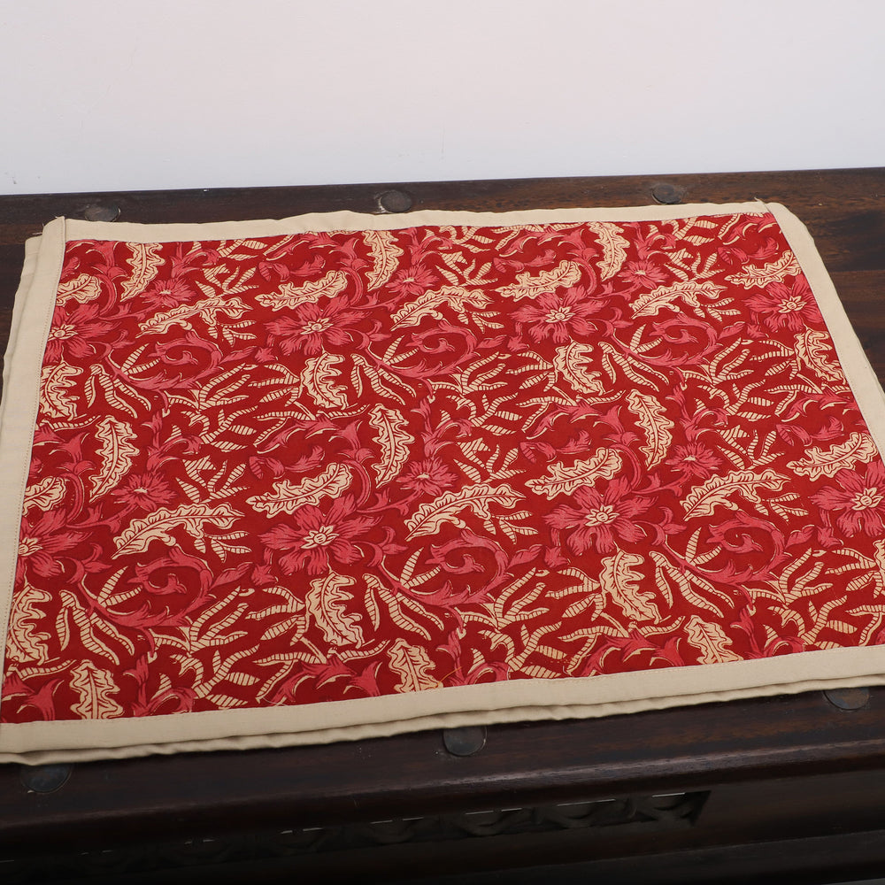 Leaf - Bagh Hand Block Printed Cotton Table Mats (Set Of 6)