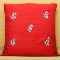 Raw Silk Cushion Cover with Zardozi Hand Embroidered Butas