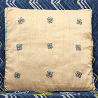 Flower Butas - Zardozi Hand Embroidered Raw Silk Cushion Cover (Set of 2)