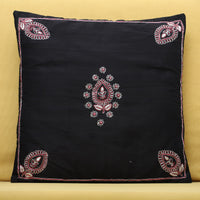 Leaf Butas - Zardozi Hand Embroidered Raw Silk Cushion Cover