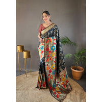 Geeta Black Paithani Silk Handwork Saree