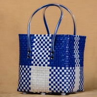 Handmade Blue & White Checks Multipurpose Basket