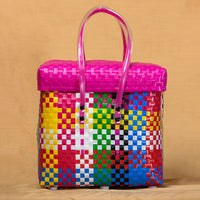 Handmade Colorfull Multipurpose Basket with Lid