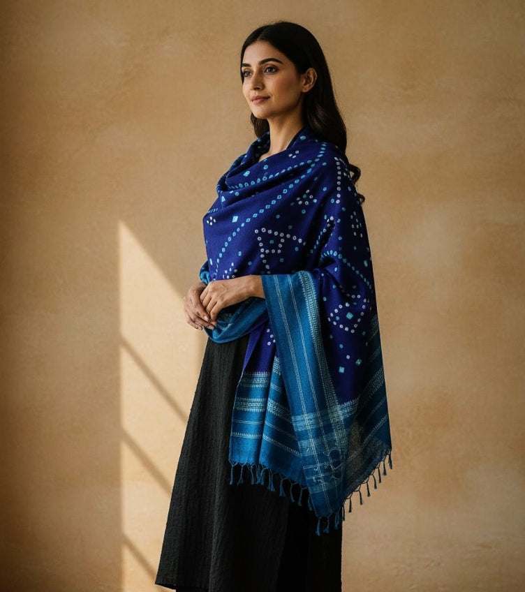 Bandhani Wool Shawls