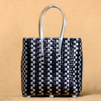 Handmade Black & Grey Checks Multipurpose Basket