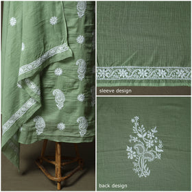 Lucknowi Hand Embroidered Kota Doria Cotton Chikankari 2pc Unstitched Dress Material 130