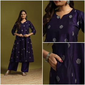 Spun Dupion Viscose Silk Thread Buti 2pc Kurta Set for women 01