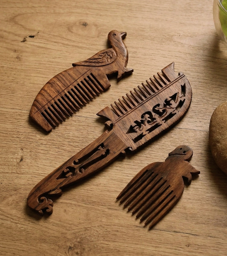 Hand Carved Wooden Combs